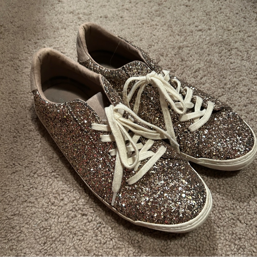 Old Navy Rose Gold Sparkle Sneaker Tennis Shoes